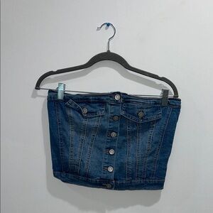 Denim Button-Up Tube Top